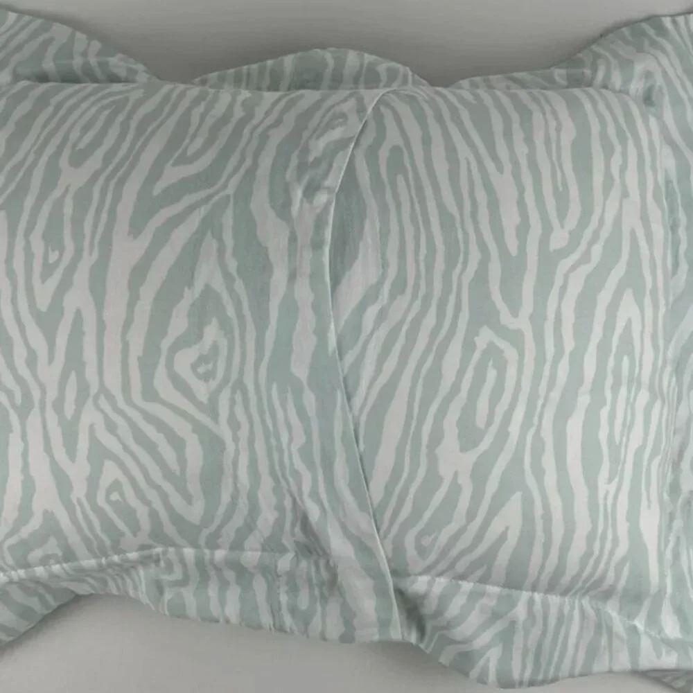 Biscuit Home Boudoir Light Blue Zebra Print Pillow Cover W Feather Insert